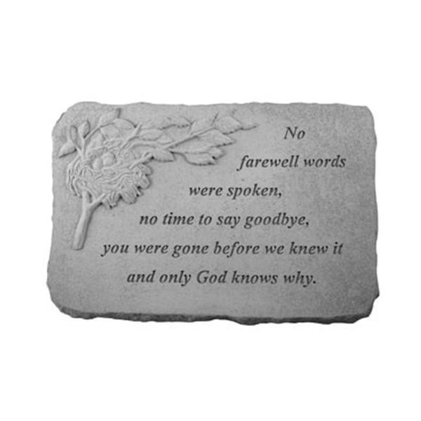 Kay Berry 07516 No Farewell Words Memorial Stone; Birds Nest 7516 - main